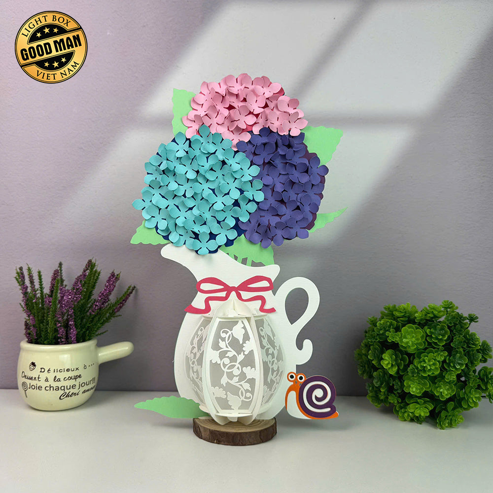 Hydrangea - 3D Flower Vase Lantern File - Cricut File 4 - LightBoxGoodMan