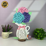 Hydrangea - 3D Flower Vase Lantern File - Cricut File 4 - LightBoxGoodMan