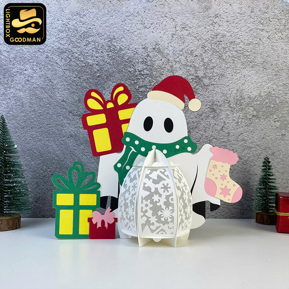 Christmas Ghost 3 - 3D Christmas Lantern File - Cricut File 3 - LightBoxGoodMan