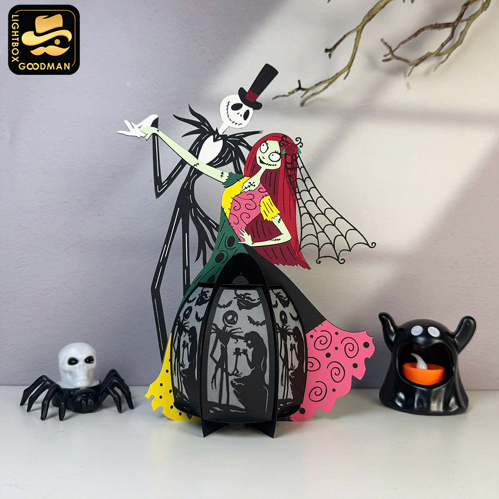 Nightmare Dance Couple - 3D Halloween Couple Lantern File - Cricut File - LightBoxGoodMan