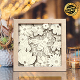 Bee And Flowers – Paper Cut Light Box File - Cricut File - 8x8 Inches - LightBoxGoodMan