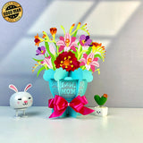 Flower Bouquet - 3D Flower Bouquet Lantern File - Cricut File 2 - LightBoxGoodMan