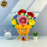Flower Bouquet - 3D Flower Bouquet Lantern File - Cricut File 3 - LightBoxGoodMan