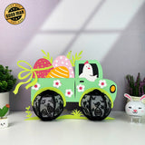 Truck Easter - Easter Truck 3D Lantern File - Cricut File - LightBoxGoodMan