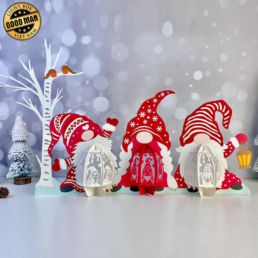 Gnome Xmas - 3D Christmas Lantern File - Cricut File 4 - LightBoxGoodMan