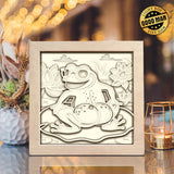Frog And Lotus – Paper Cut Light Box File - Cricut File - 8x8 inches - LightBoxGoodMan