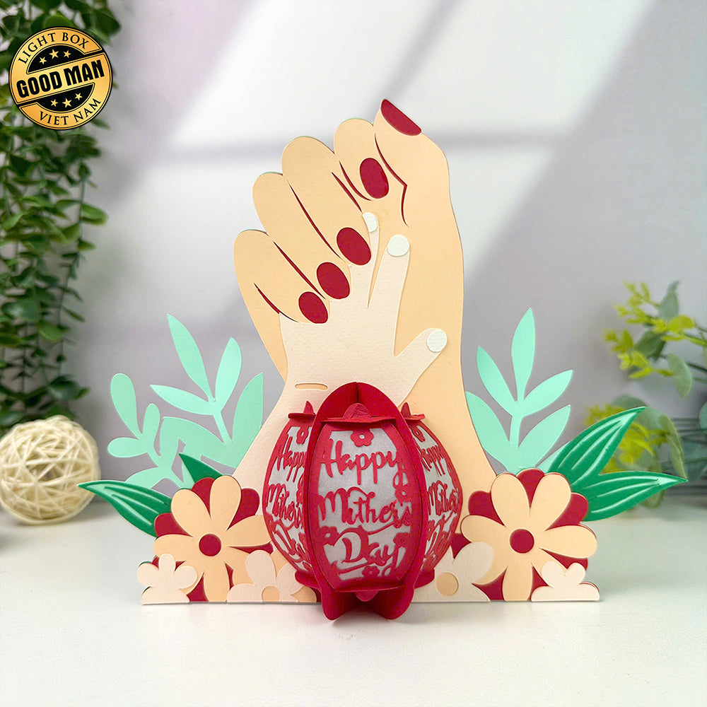 Hand In Hand - Mother's Day Themed 3D Lantern File - Cricut File 1 - LightBoxGoodMan