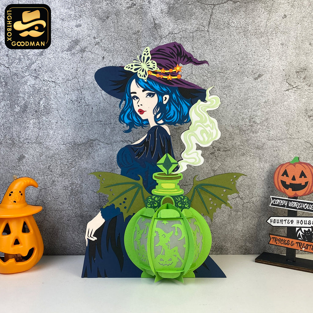 Witches Poison Bottles  - 3D Witch Lantern File - Cricut File - LightBoxGoodMan