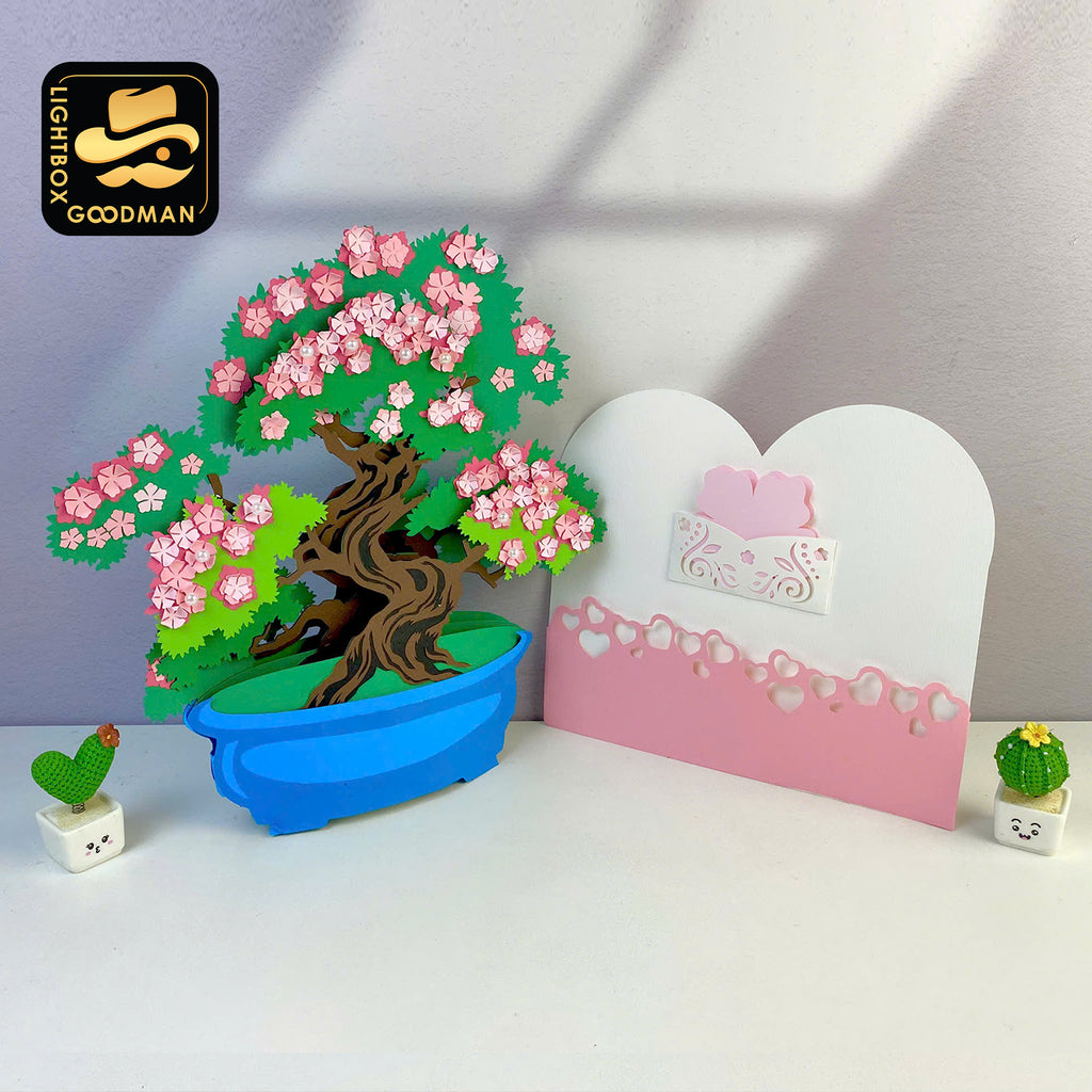 Bonsai Plant Pot - 3D Bonsai Plant Pot Pop-up Card File - Cricut File 1 - LightBoxGoodMan