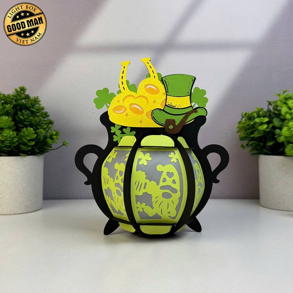 Lucky Pot - St. Patrick's Day Themed 3D Lantern File - Cricut File 1 - LightBoxGoodMan