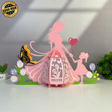 Mom And Daughter - Mother's Day Themed 3D Lantern File - Cricut File 1 - LightBoxGoodMan