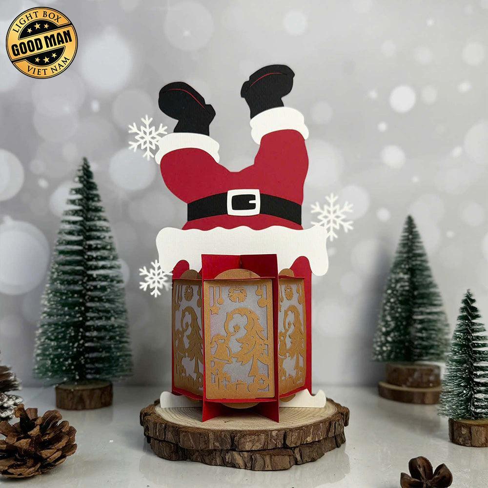 Santa Chimney - 3D Christmas Lantern File - Cricut File 1 - LightBoxGoodMan