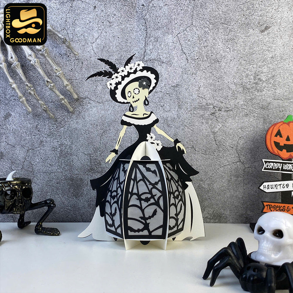 Spooky Girl 3 - 3D Spooky Lantern File - Cricut File - LightBoxGoodMan