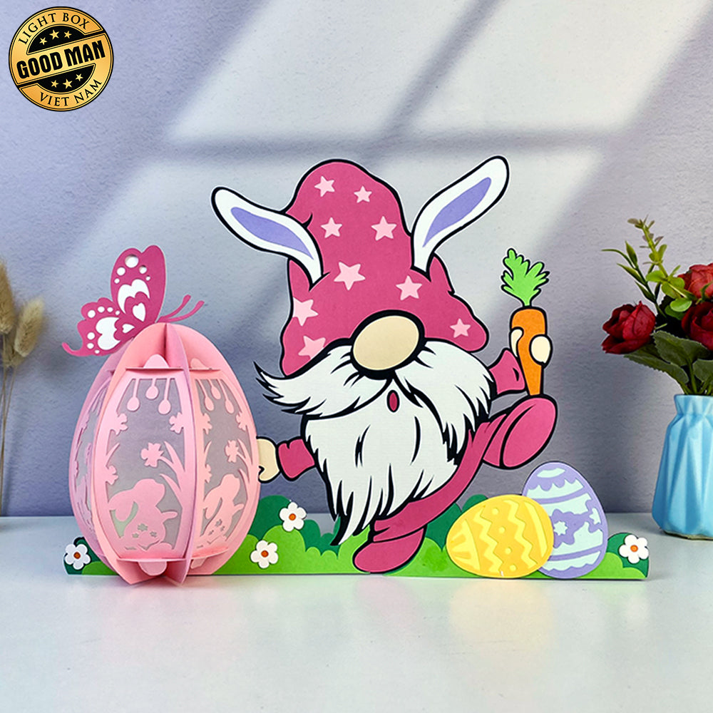Gnome Easter - Easter Gnome 3D Lantern File - Cricut File 1 - LightBoxGoodMan