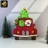 Truck Christmas - 3D Christmas Pop-up Card File - Cricut File 2 - LightBoxGoodMan