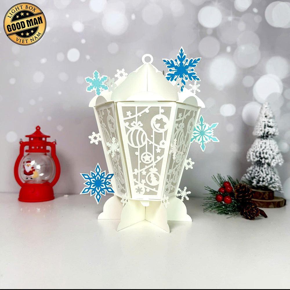 Snowflake - 3D Christmas Vintage Lantern File  - Cricut File 2 - LightBoxGoodMan