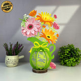 Gerbera - 3D Flower Vase Lantern File - Cricut File 4 - LightBoxGoodMan
