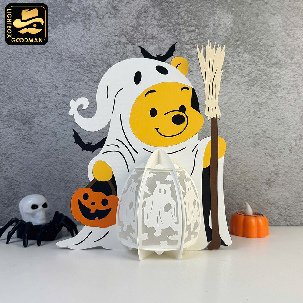 Pooh Halloween - Winnie The Pooh Themed 3D Halloween Lantern File - Cricut File 1 - LightBoxGoodMan