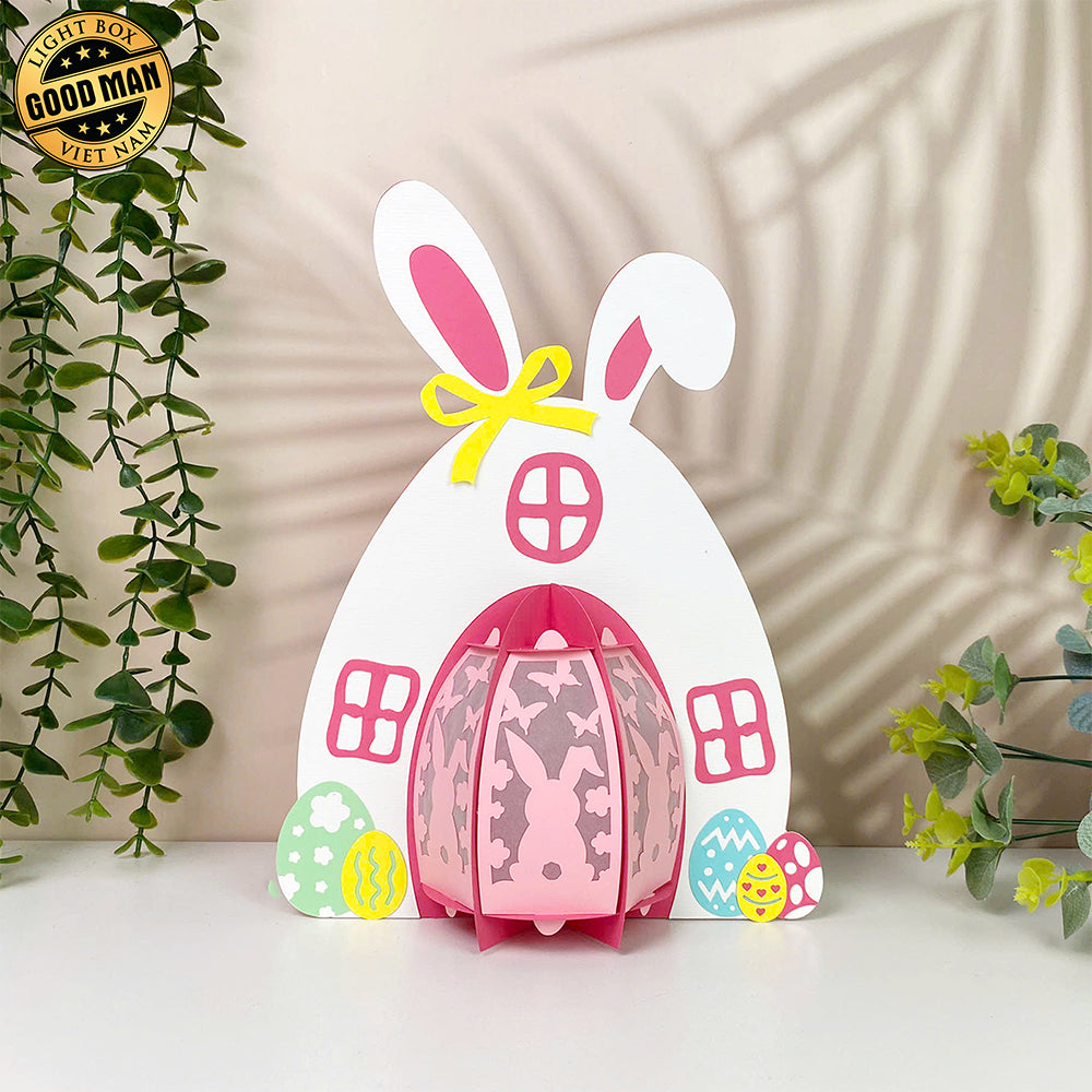 Bunny House - Easter House 3D Lantern File - Cricut File - LightBoxGoodMan