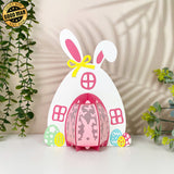Bunny House - Easter House 3D Lantern File - Cricut File - LightBoxGoodMan
