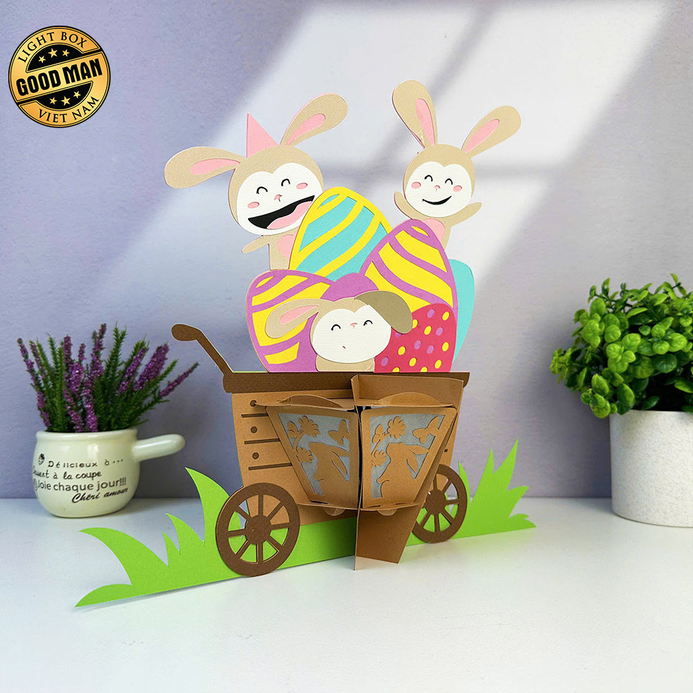 Wheelbarrow - Easter  Wheelbarrow 3D Lantern File - Cricut File - LightBoxGoodMan