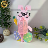 Funny Easter Bunny - Easter Bunny 3D Lantern File - Cricut File 3 - LightBoxGoodMan