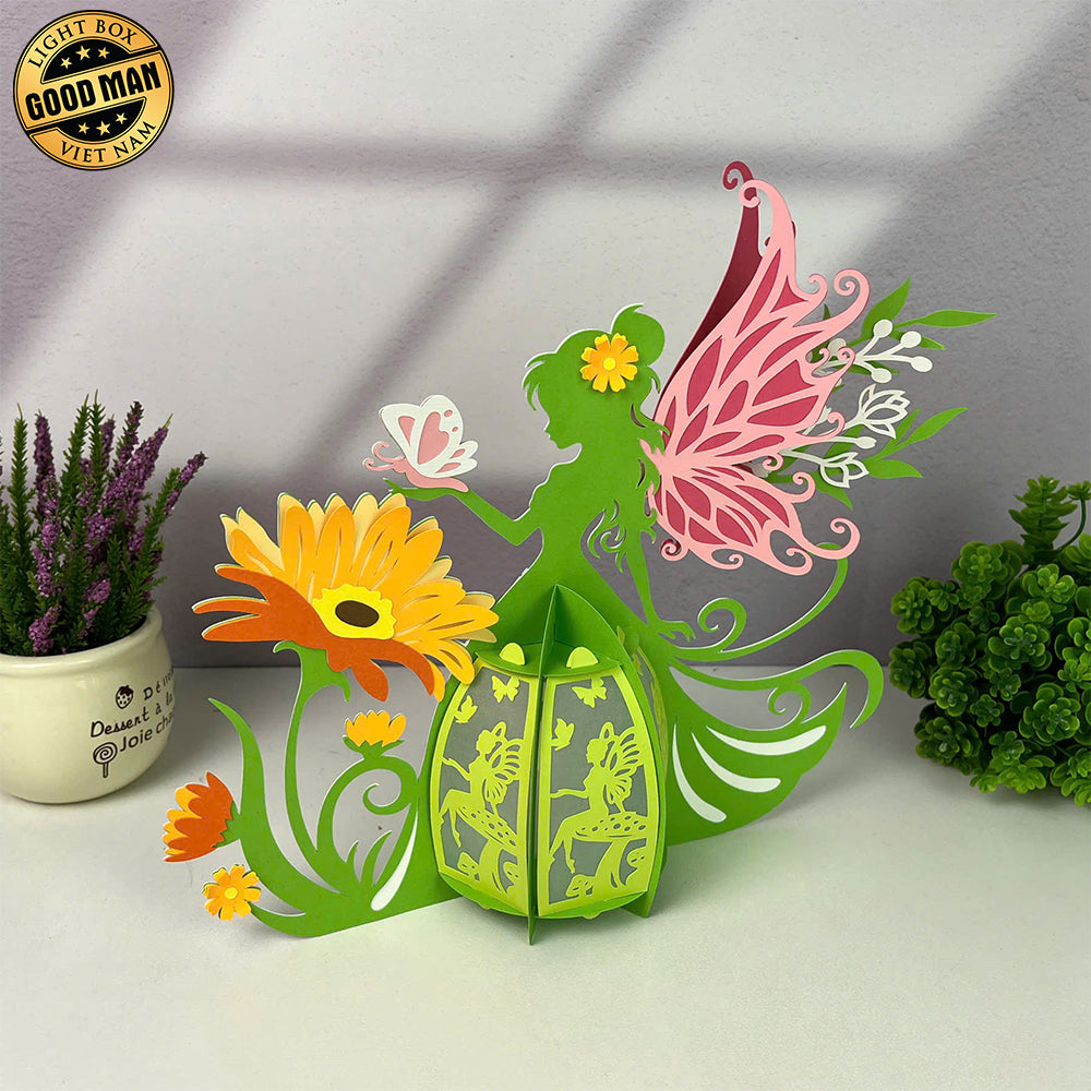 Spring Fairy - 3D Four Season Fairy Lantern File - Cricut File 1 - LightBoxGoodMan