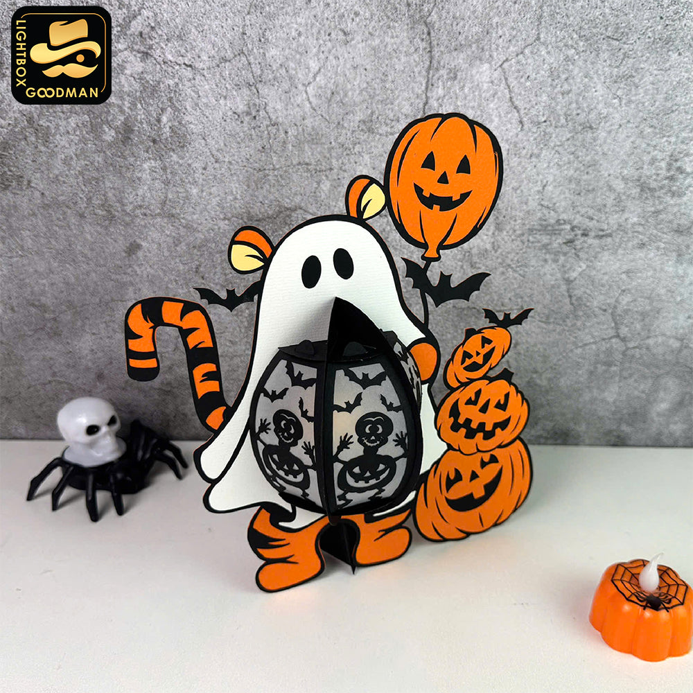 Tigger Halloween - Winnie The Pooh Themed 3D Halloween Lantern File - Cricut File 1 - LightBoxGoodMan