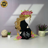 Pregnant Mother - 3D Pregnant Mom Shaped Lantern File - Cricut File 1 - LightBoxGoodMan