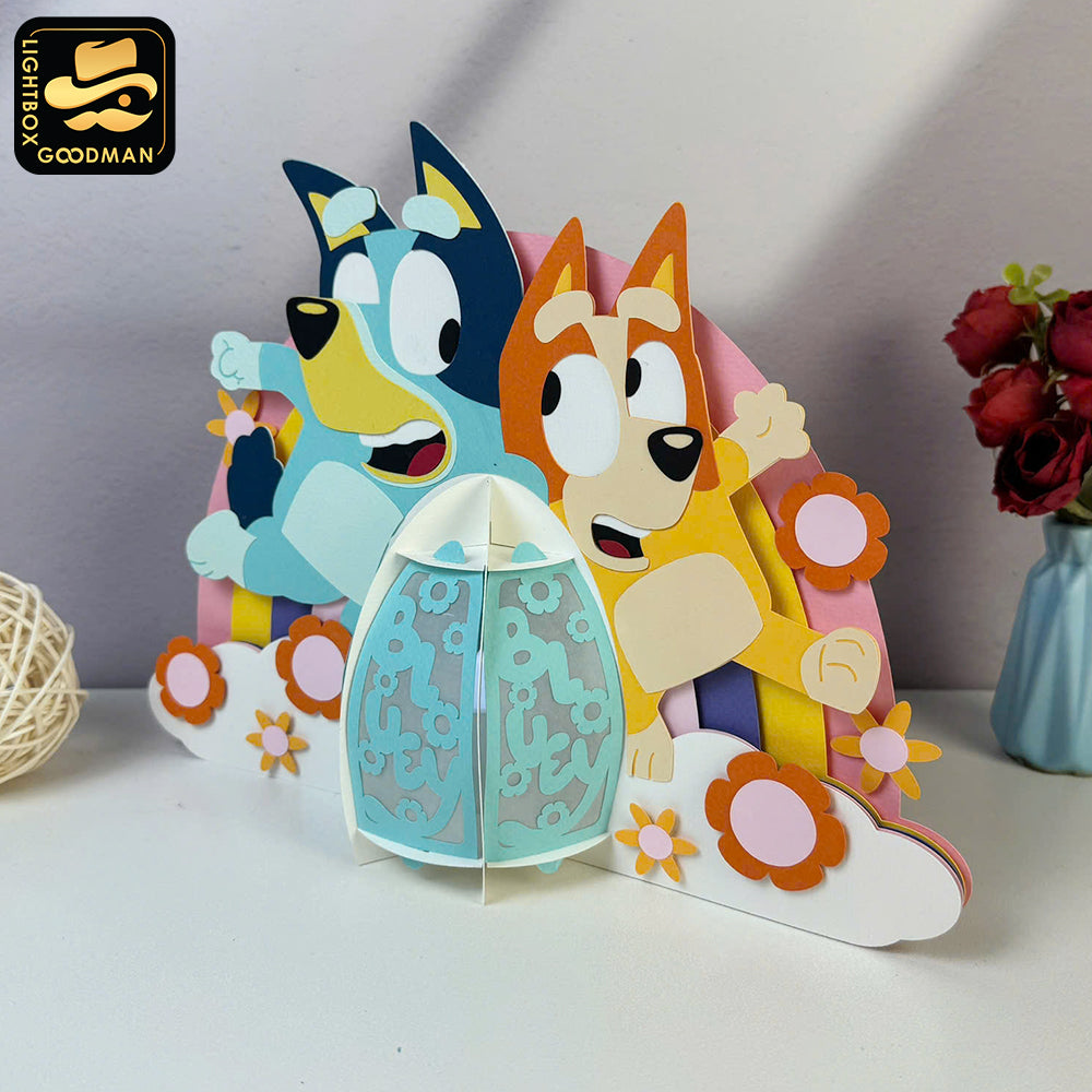 Bluey - Bluey Themed 3D Lantern File - Cricut File 1 - LightBoxGoodMan