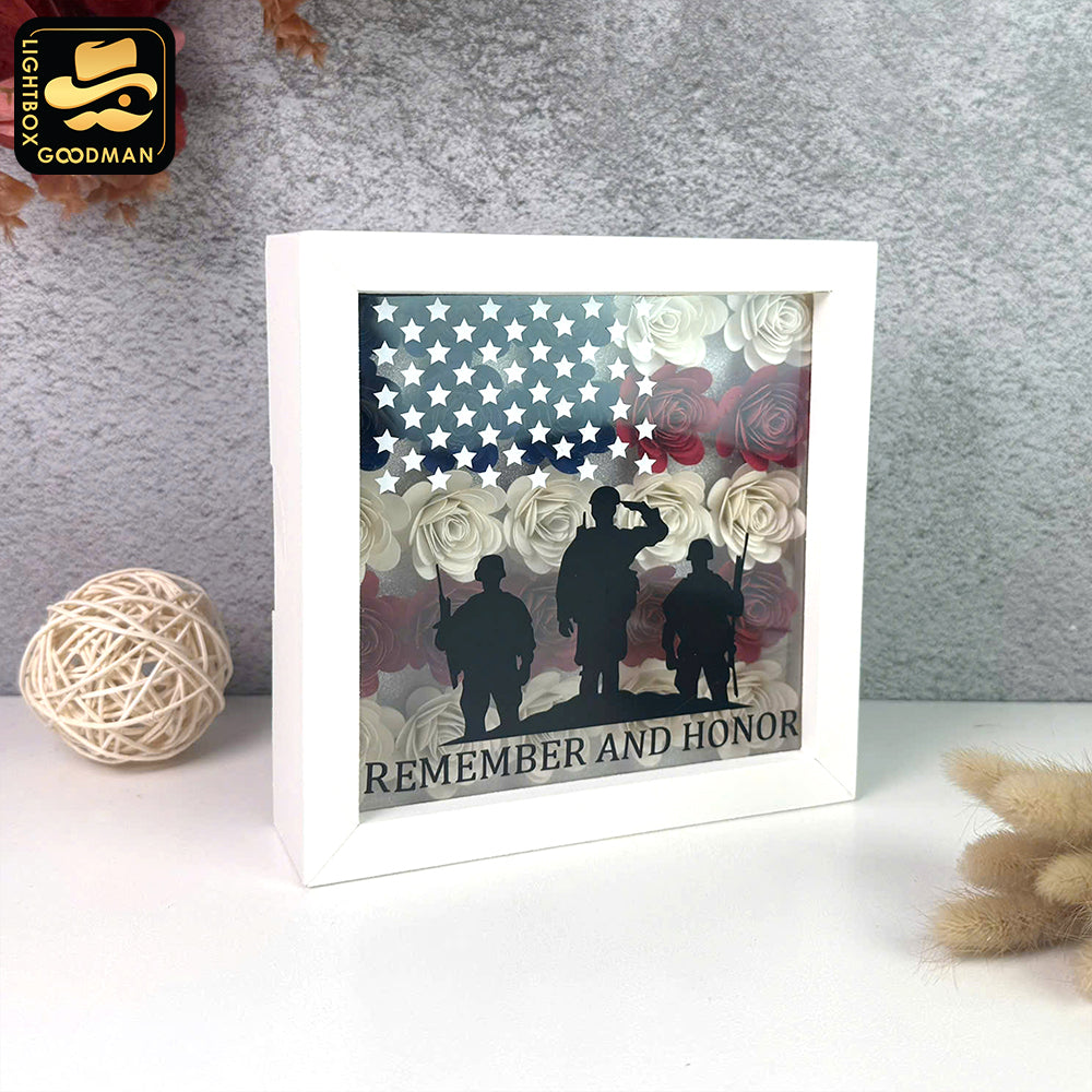Memorial Day – Paper Cut Flower Shadow Box File - Cricut File - 7x7 Inches - LightBoxGoodMan