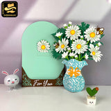 Daisy Vase - 3D Flower Vase Pop-up Card File - Cricut File 1 - LightBoxGoodMan