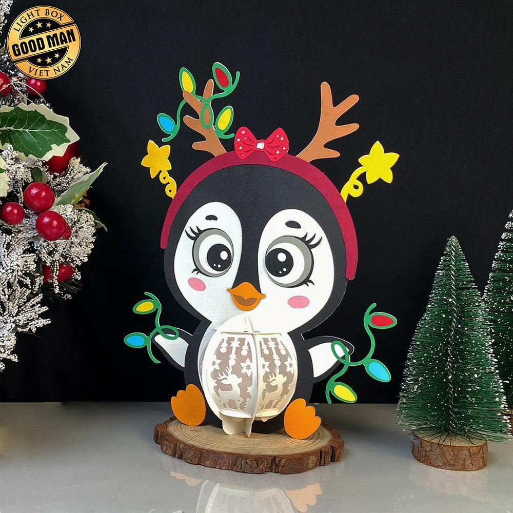 Penguin - 3D Christmas Lantern File - Cricut File 2 - LightBoxGoodMan