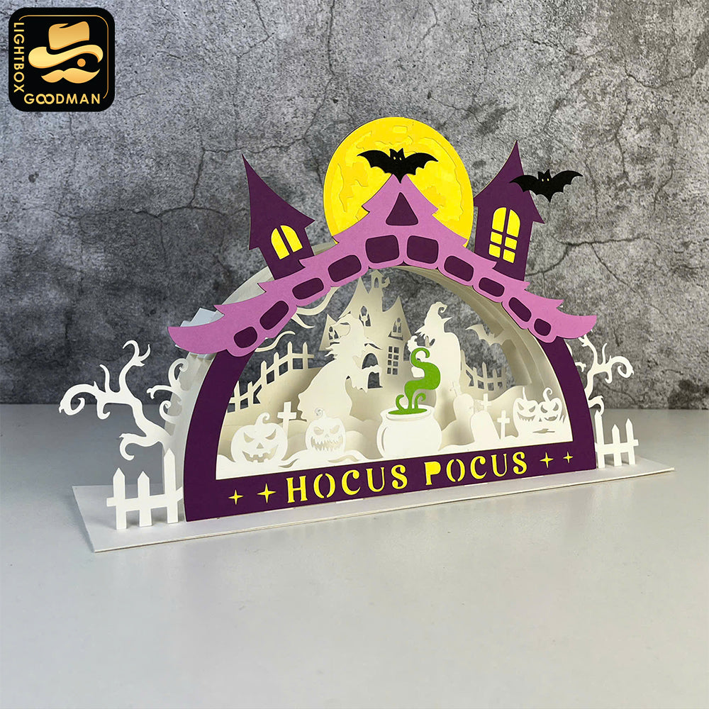 Witch Halloween - 3D Halloween Pop-up Half Circle - Cricut File 1 - LightBoxGoodMan