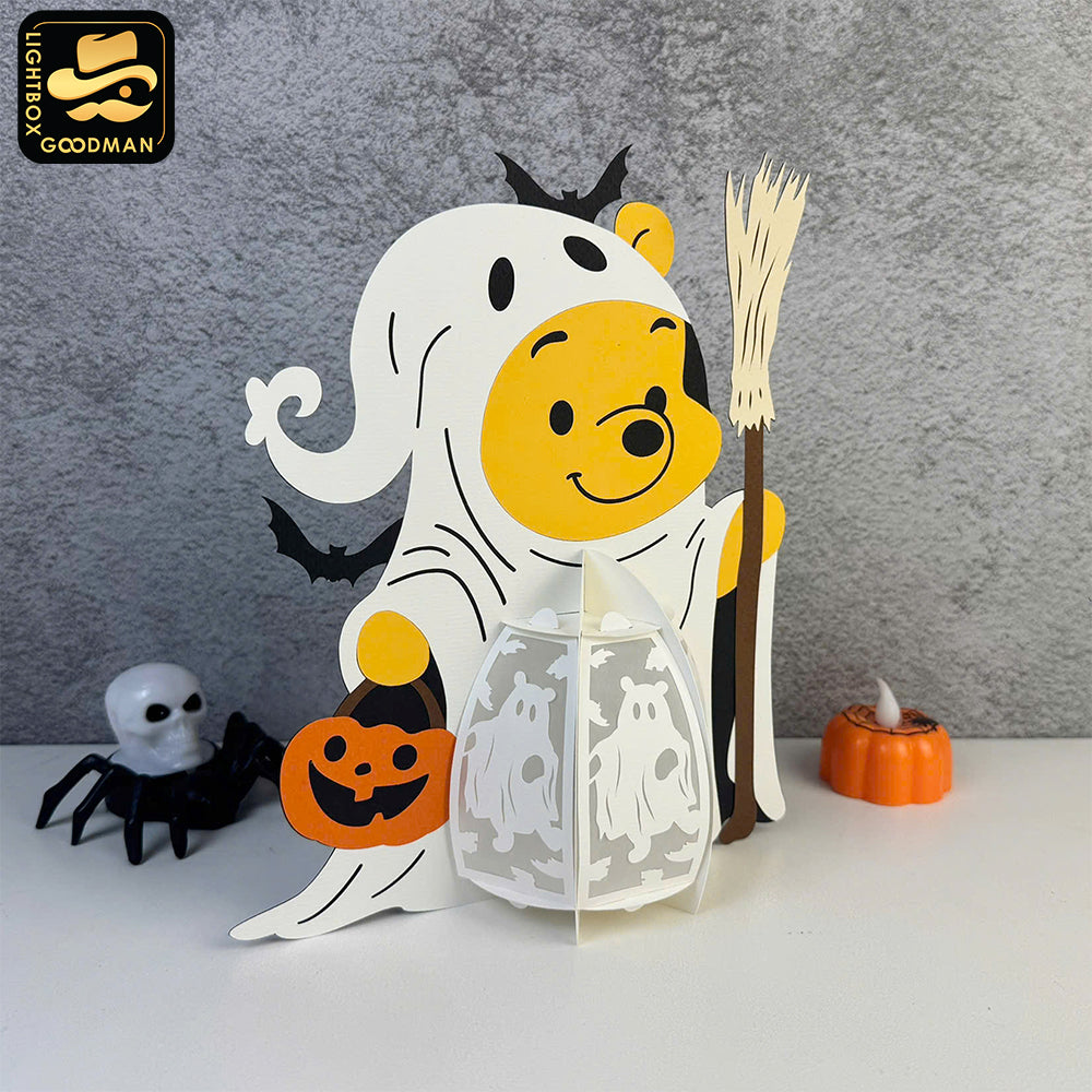 Pooh Halloween - Winnie The Pooh Themed 3D Halloween Lantern File - Cricut File 1 - LightBoxGoodMan
