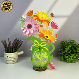 Gerbera - 3D Flower Vase Lantern File - Cricut File 4 - LightBoxGoodMan