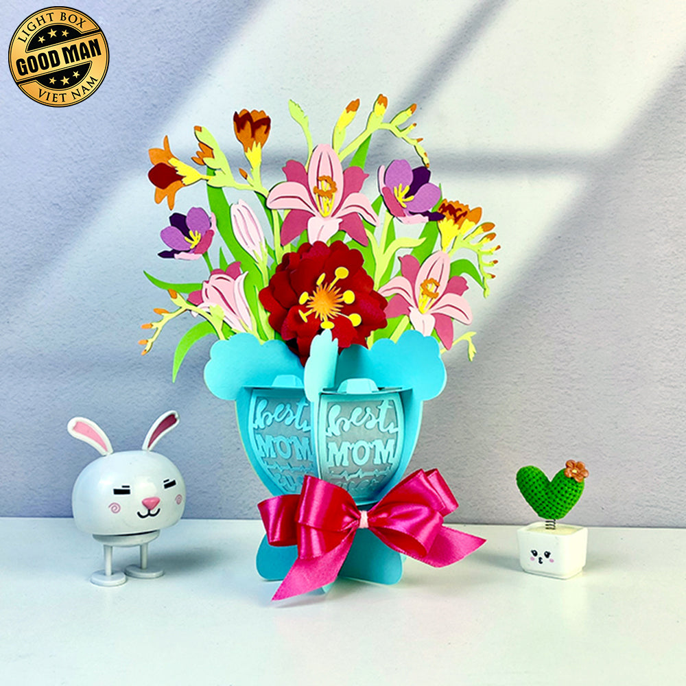 Flower Bouquet - 3D Flower Bouquet Lantern File - Cricut File 2 - LightBoxGoodMan