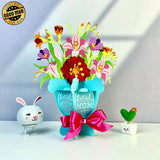 Flower Bouquet - 3D Flower Bouquet Lantern File - Cricut File 2 - LightBoxGoodMan