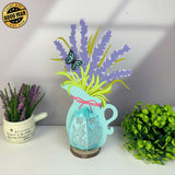Lavender - 3D Flower Vase Lantern File - Cricut File 4 - LightBoxGoodMan