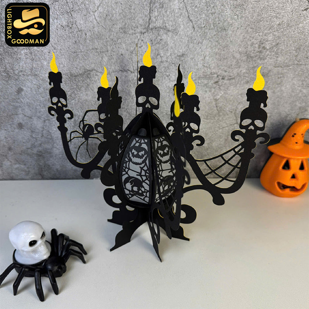 Halloween Candelabra - 3D Halloween Candles Lantern File - Cricut File - LightBoxGoodMan