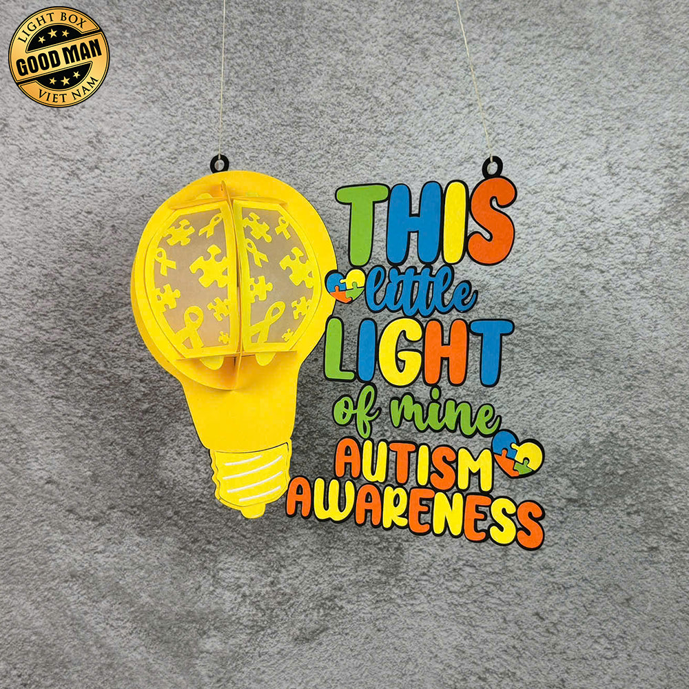 Autism - World Autism Awareness Day Themed 3D Lantern File - Cricut File 2 - LightBoxGoodMan