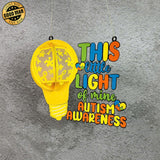 Autism - World Autism Awareness Day Themed 3D Lantern File - Cricut File 2 - LightBoxGoodMan