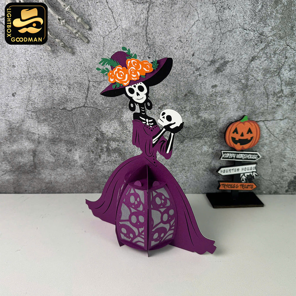 Spooky Girl 2 - 3D Spooky Lantern File - Cricut File - LightBoxGoodMan
