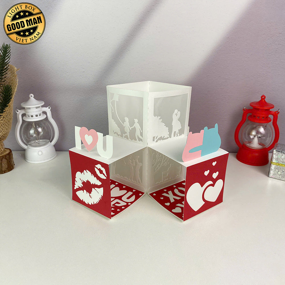 Happy Valentine - 3D Valentine Pop-up Card File - Cricut File 2 - LightBoxGoodMan