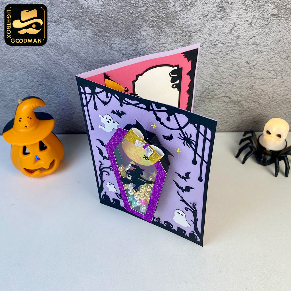 Halloween Shaker Card - 3D Halloween Shaker Card File - Cricut File 1 - LightBoxGoodMan