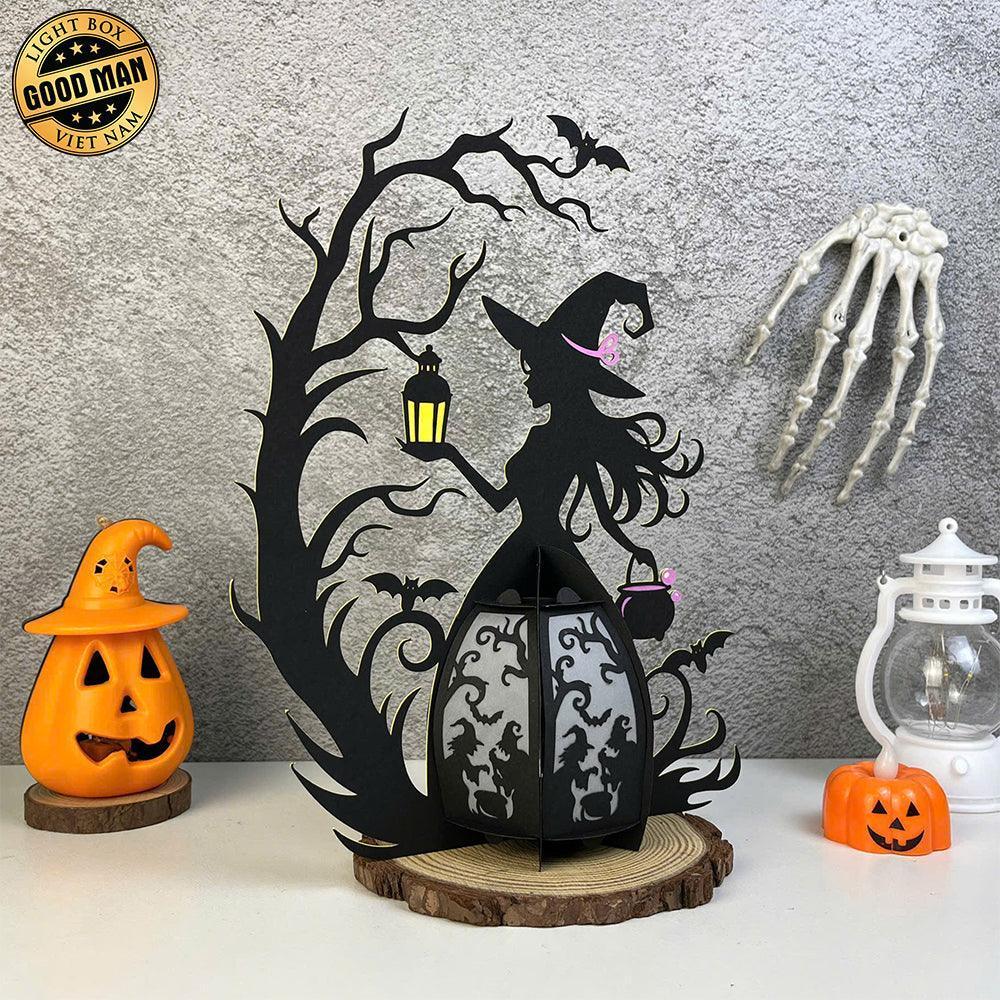 Witch And Poison 2 - 3D Witch Lantern File - Cricut File 3 - LightBoxGoodMan