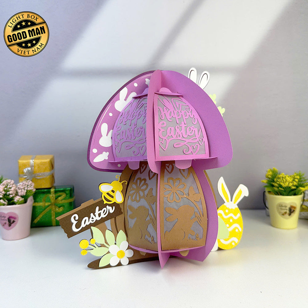 Easter Mushroom - 3D Easter Mushroom Lantern File - Cricut File 1 - LightBoxGoodMan