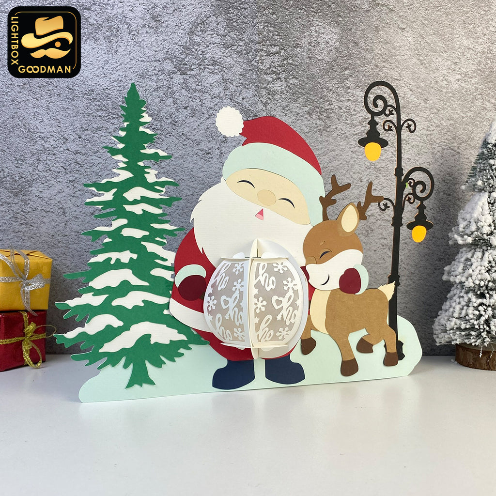 Santa Claus - 3D Christmas Lantern File - Cricut File 3 - LightBoxGoodMan