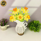 Daffodils - 3D Flower Vase Lantern File - Cricut File 4 - LightBoxGoodMan