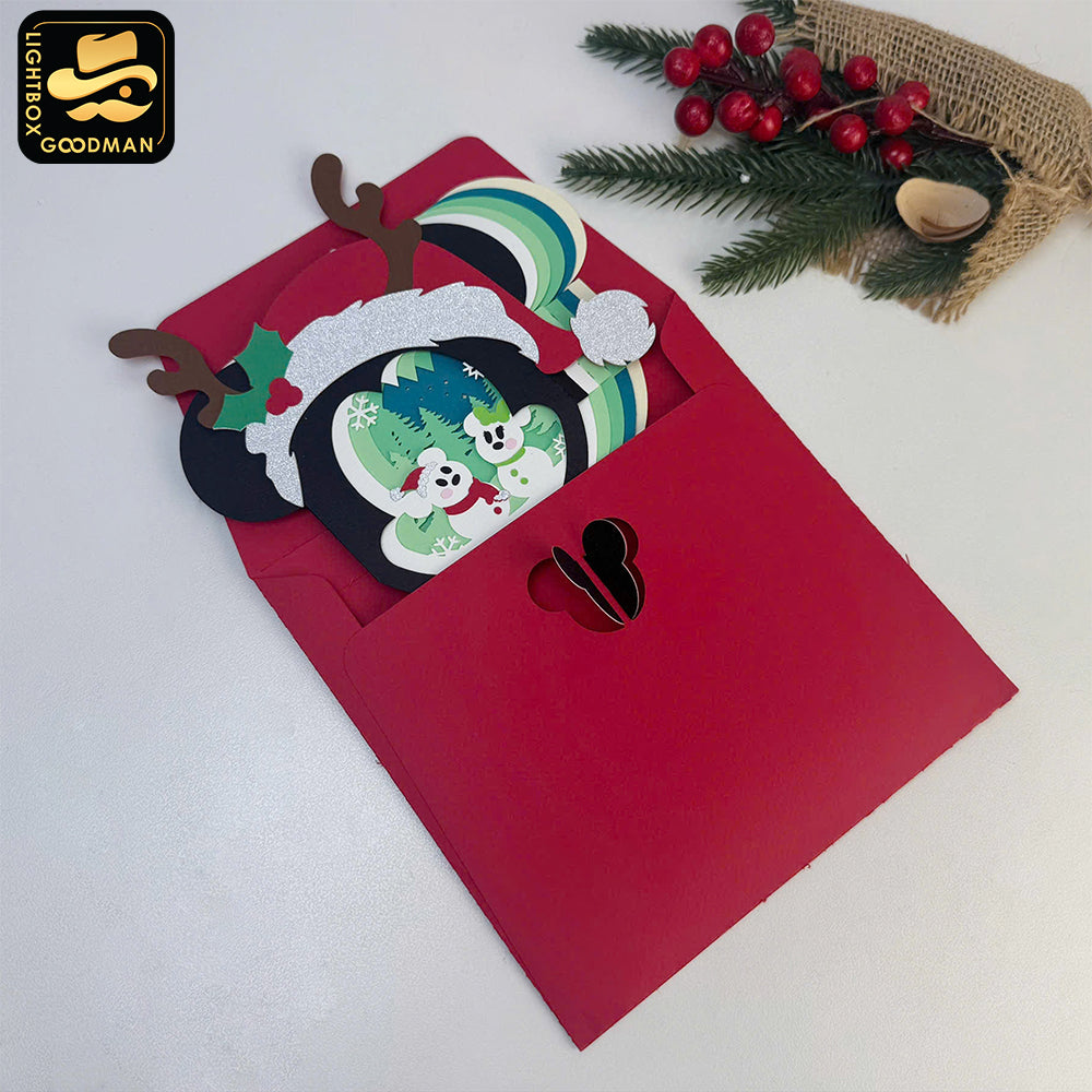 Mickey Christmas - 3D Christmas Pop-up Card File - Cricut File 1 - LightBoxGoodMan